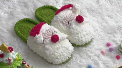 Crochet Christmas Slippers Pattern PDF