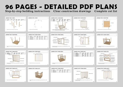 Large Chicken Coop Plans 8x22 ft with Run